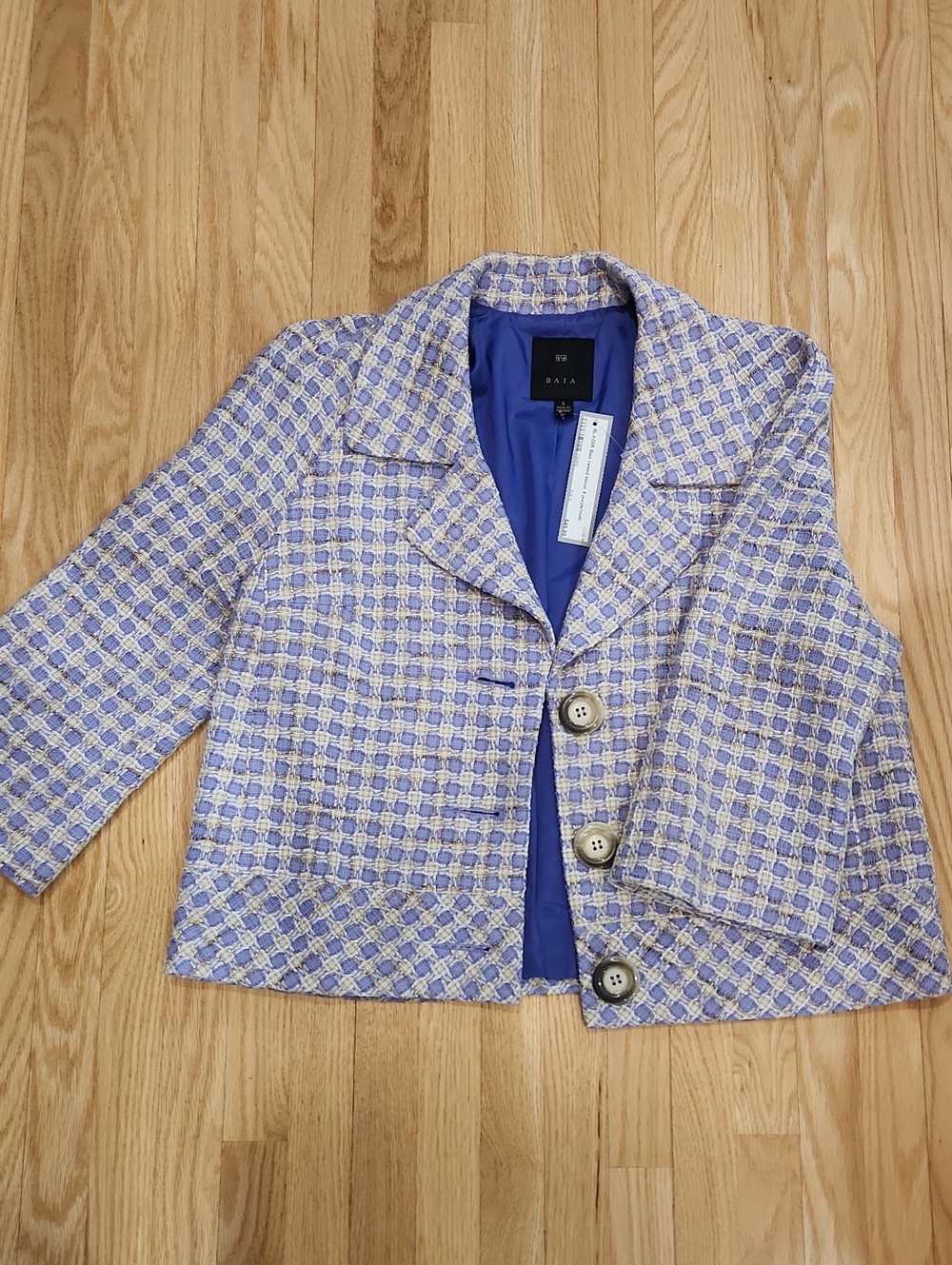 Baia Lavender Check Tweed Jacket